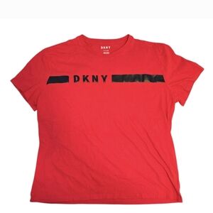 DKNY XL Red T-Shirt‎ with Black Logo